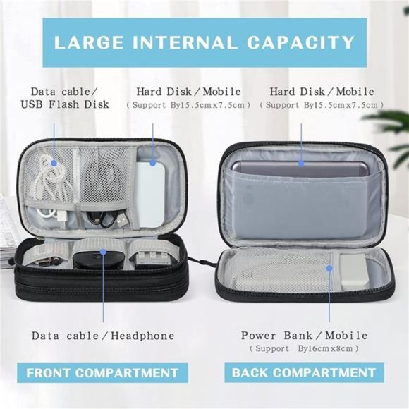 Travel CableOrganizer Pouch Electronic Accessories CarryCase Portable Waterproof - Picture 3 of 6